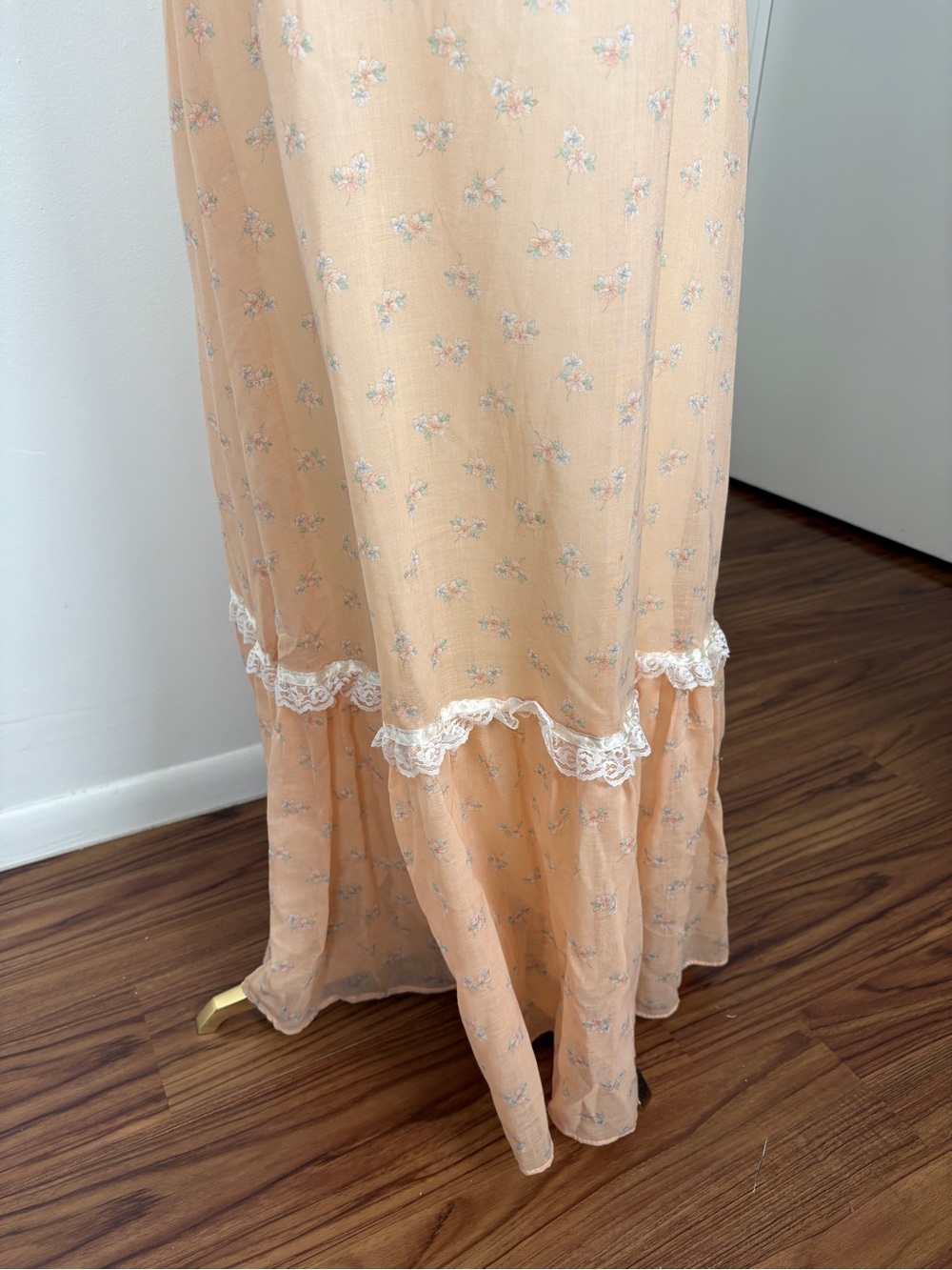VTG 70s Prairie Gunne Sax-style Maxi Dress with Ruffles and Sweetheart Neckline - Picture 6 of 12